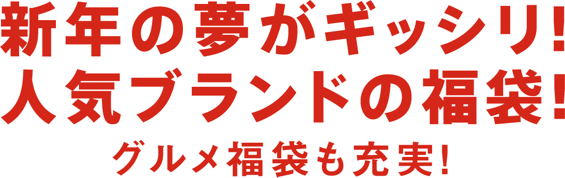 新年の夢がギッシリ！人気ブランドの福袋！