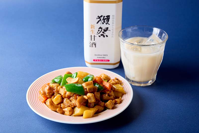獺祭甘酒×とりにくとカシューナッツ