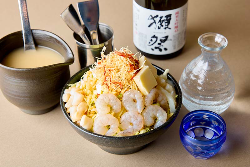 獺祭×海鮮塩バターもんじゃ